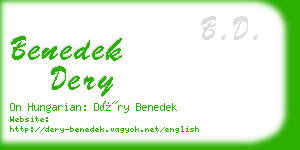 benedek dery business card